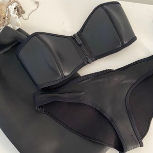 Black Triangl Bandeau Bikini Set